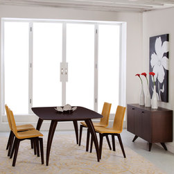 Kira Rectangular Extension Maple Dining Table with Strata Texture Top in Java Fi - Products