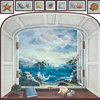 Coastal View Trompe l'oeil Window Mural