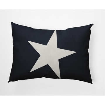 14x20" Big Star Nautical Decorative Indoor Pillow, Shark Blue and White