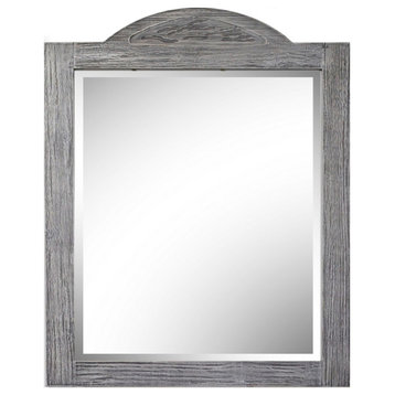 26" Rustic Solid Fir Mirror in Grey (26" H x 36" H)