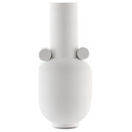 Currey & Company - Happy 40 Long White Vase - Proving our artisanal prowess with materials is our Happy 40 collection, which includes our Happy 40 Long White Vase. Each of the ceramic bodies of the seven vases in this family, inspired by the Art Decoratif period, are hand thrown. With the designs that have handles, they require great skill to adjust to the sides of each vase symmetrically. The necks of these decorative vases are straight, which means they do not have a circular edge at the mouth to reinforce them during baking; and the texture is hard to obtain, which means they have to be fired at a special temperature. We are introducing these objets d'art in a textured matte white and a textured matte black.