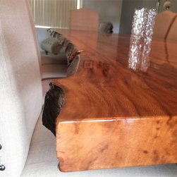 Sycamore Live Edge Dining Table on X-Style Bases - Dining Tables
