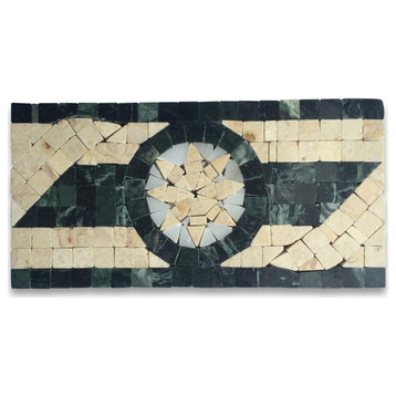 Marble Mosaic Border Accent Listello Tile Legend Jade 3.5x7.1 Polished, 1 piece