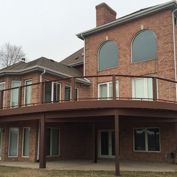 Oconomowoc Radius Timbertech deck with Azek cable railing system