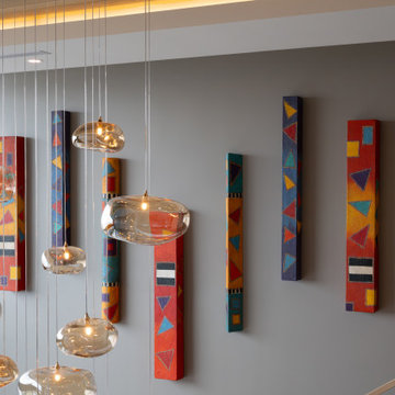 Cloud Organic Glass Bubbles High Ceilings Living Room Chandelier.