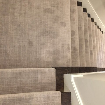 Beige Stair Runner with Stitched Pattern