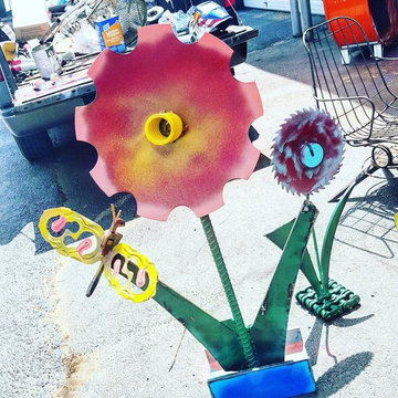Whimsical garden art sculptures