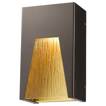 Z-Lite Millenial 1-Light Outdr Wall-Light, 10", Bronze Gold, Chisel