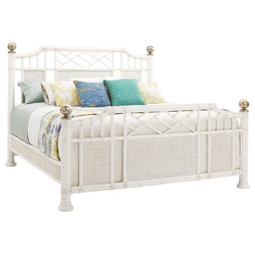 Tommy Bahama Ivory Key Prichards Queen Panel Bed