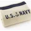 Foot Soldier Military Wool Blanket, Navy Cream