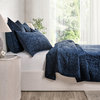 Dimitry Velvet Quilt by Kosas Home, Ocean Blue, King