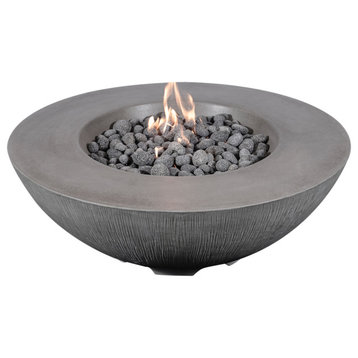 Pyromania Shangri-La Concrete Fire Bowl, 41", Slate Gray, Natural Gas