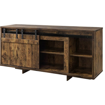 Bowery Hill Farmhouse Wood TV Stand for TVs up to 60" in Rustic Oak