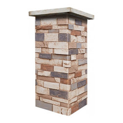 C147-DEEP SLATE STONE COLUMN WRAP (CAPS SOLD SEPARATELY) - Wall Panels