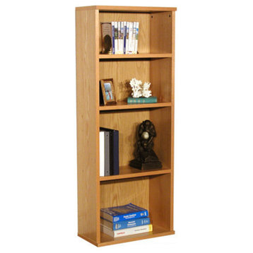 Real Wood Oak Veneer Bookcase, 62", Natural, 75 Lb