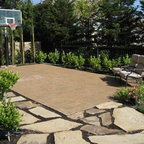 Small Backyard Basketball Court - Contemporary - Home Gym - Columbus