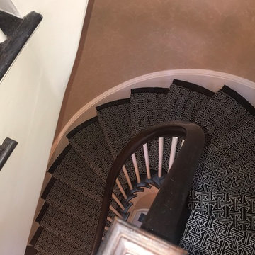 Black and White Geometric on Three Spiral Staircases