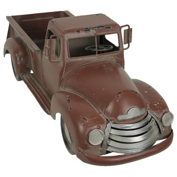 Rustic Brown Antique Pickup Truck Vintage Planter Indoor Outdoor 15.25 Inches L