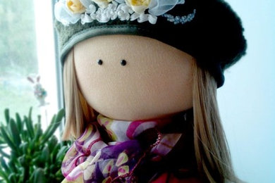 Текстильна интерьерная кукла Клариса
