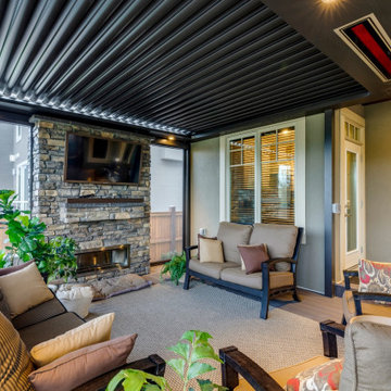 Enclosed StruXure Adjustable Pergola Outdoor Sitting Area with Lights & Heaters