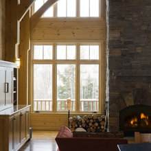 stone fireplace