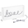 Love 11.88" X 5.88" Acrylic Box USB Operated LED Neon Light, Red