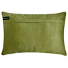 Green Jute 12"x20" Lumbar Pillow Cover Lace, Chevron Weave - Mossy Jute Magic