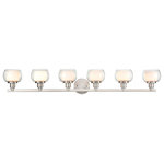 Innovations Lighting - Innovations 330-6W-SN-CLW 4-Light Bath Vanity Light, Satin Nickel - Innovations 330-6W-SN-CLW 4-Light Bath Vanity Light Satin Nickel. Collection: Cairo. Style: Contemporary, Transitional. Metal Finish: Satin Nickel. Metal Finish (Canopy/Backplate): Satin Nickel. Material: Cast Brass, Steel, Glass. Dimension(in): 7. 1(H) x 44. 75(W) x 6. 75(Ext). Bulb: (4)60W G9,Dimmable(Not Included). Maximum Wattage Per Socket: 60. Voltage: 120. Color Temperature (Kelvin): 2200. CRI: 99. Lumens: 450. Glass Shade Description: White Inner and Clear Outer Cairo Glass. Glass or Metal Shade Color: White and Clear. Shade Material: Glass. Glass Type: Frosted. Shade Shape: Bowl. Shade Dimension(in): 5. 4(W) x 3. 5(H). Backplate Dimension(in): 4. 7(Dia) x 1(Depth). ADA Compliant: No. California Proposition 65 Warning Required: Yes. UL and ETL Certification: Damp Location.