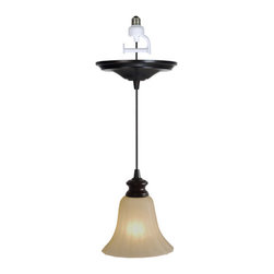 Antique Bronze Finish with Parchment Glass Instant Pendant Light Conversion Kit - Pendant Lighting
