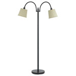 Cal - Cal BO-2444FL-DB Gail - Two Light Floor Lamp with Goose Neck - Shade Included.Base Dimension: 11.00Dark Bronze Finish with Metal Shade