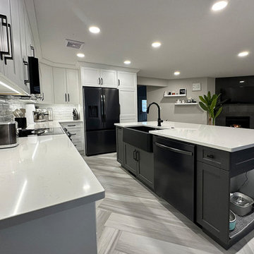 TBC Contracting - Frosty White & Charcoal Grey Shaker Cabinet Doors