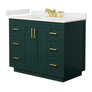 Green with Brushed Gold Trim