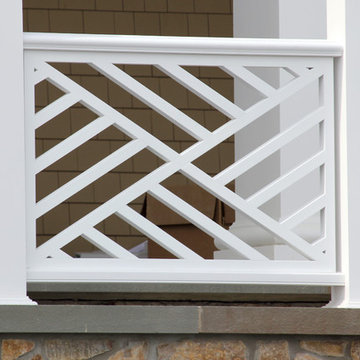 Tapered PVC Column Wraps, Custom Railings, & Pergola