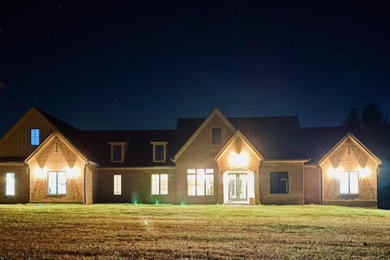Example of a french country exterior home design