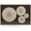 Abstract Circular Paper Framed Art - Fir Wood, Glass, Paper, Sand Dollar
