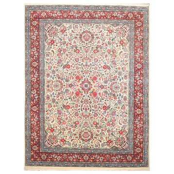 Ivory Red Color Persian Rug, 9'x12'6"
