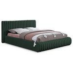 Meridian Furniture - Nash Boucle Fabric Upholstered Bed, Green, Full - Reimagine your bedroom space when you make this Nash boucle fabric bed your own. This lovely bed features a heavily tufted headboard and footboard for a dimensional look that's both modern and elegant at the same time. The bed is upholstered all over with soft rich green boucle fabric that is welcoming to the touch and super soft against your back as you sit in bed to read or watch TV.