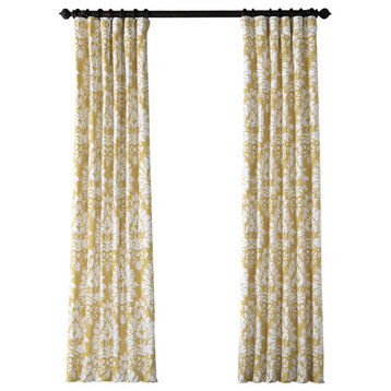 Lacuna Sun Printed Cotton Twill Curtain Single Panel, 50"x 108"