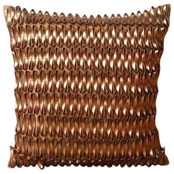 3D Metallic Rust Pillows Cover, Faux Leather 14"x14" Pillow Case, Rustic Rust