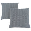 Pillows Set Of 2 18 X 18 Square Accent Sofa Couch Bedroom Polyester Blue