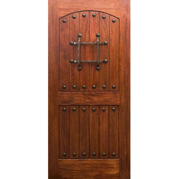 Mahogany Rustic Knotty Door, 30"x96"x1.75"