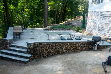 Inspiration for a mid-sized timeless backyard deck remodel in New York