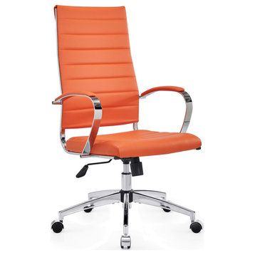 LUXMOD High Back Office Chair Adjustable Swivel Chair Ergonomic Desk Chair, Orange