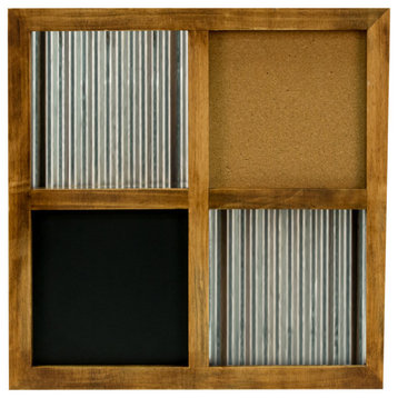 Brown Wood 4"x6" Wall Frame, Blackboard and Cork Board, 2 Photos