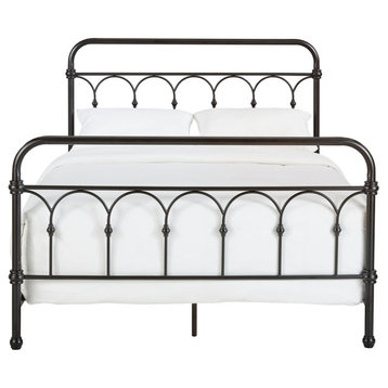 Maverick Rustic Metal Bed, Dark Bronze, Queen