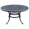 Benzara BM272411 52" Outdoor Round Metal Patio Dining Table, Dark Bronze