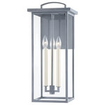 Troy Lighting - Eden 3 Light Large Exterior Wall Scone, Weathered Zinc - Eden is a classic cage lantern with contemporary flair. Part of our Troy Elements collection, Eden is crafted from an exclusive EPM material that can handle UV and salt exposure for years to come. Available in textured black, textured bronze, or weathered zinc. Available as a one, two, or three-light wall sconce, pendant, and post.