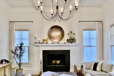 Inspiration for a farmhouse family room remodel in Atlanta