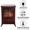 HOMCOM 21" H Freestanding Electric Fireplace Heater with Realistic LED Log Flame