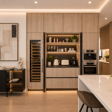 Modern Kitchen with Integrated Appliances and Custom Millwork